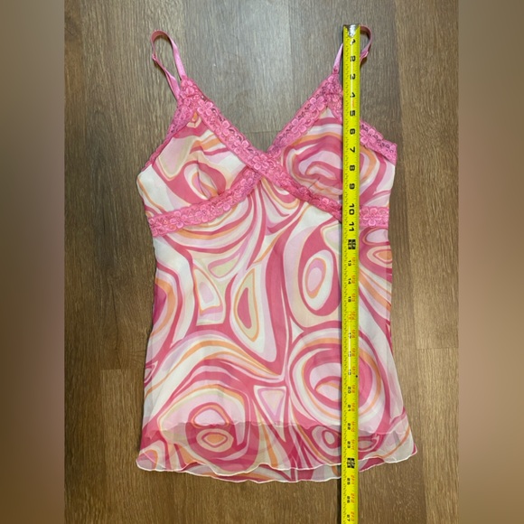 Y2K Barbie Clueless Abstract Mesh Tank Top: Lace/ Bratz/ Rave/Festival/Bimbo - Picture 6 of 9